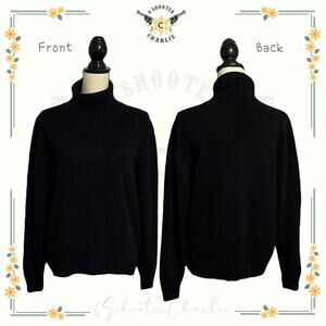 Vintage Classic RAINBOW RIDGE Womens Turtleneck Knit Sweater Size Large Black